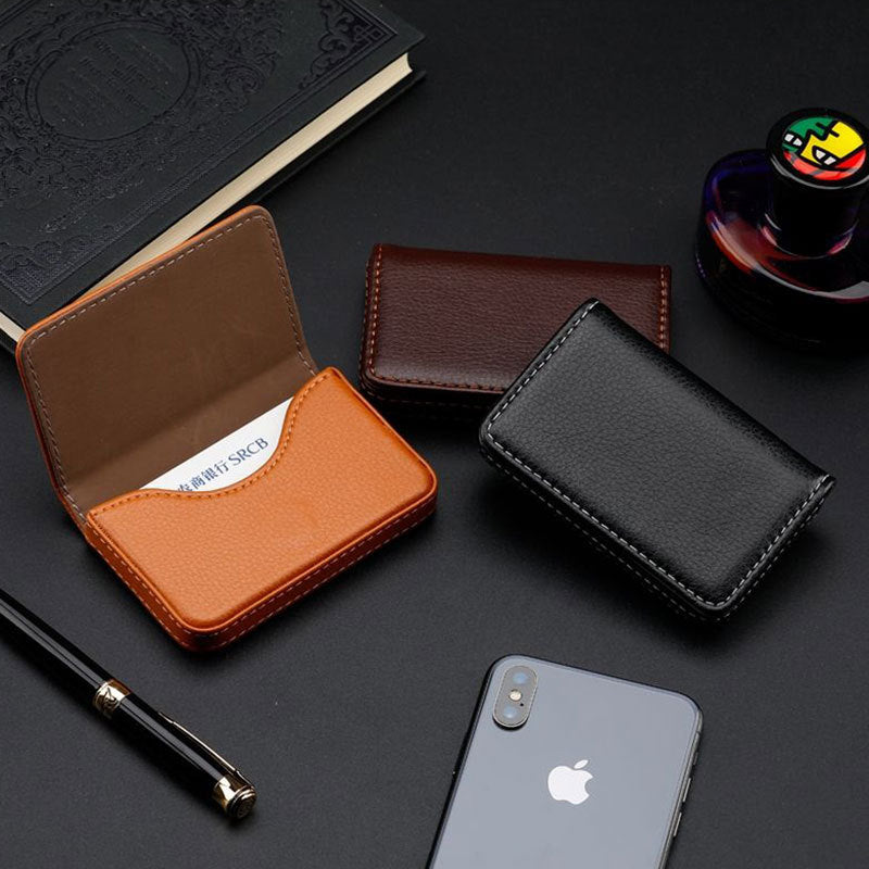 In-Stock Wholesale Pu Business Card Holder, Business Card Case, Business Card Wallet, Company Gift, Faux Leather