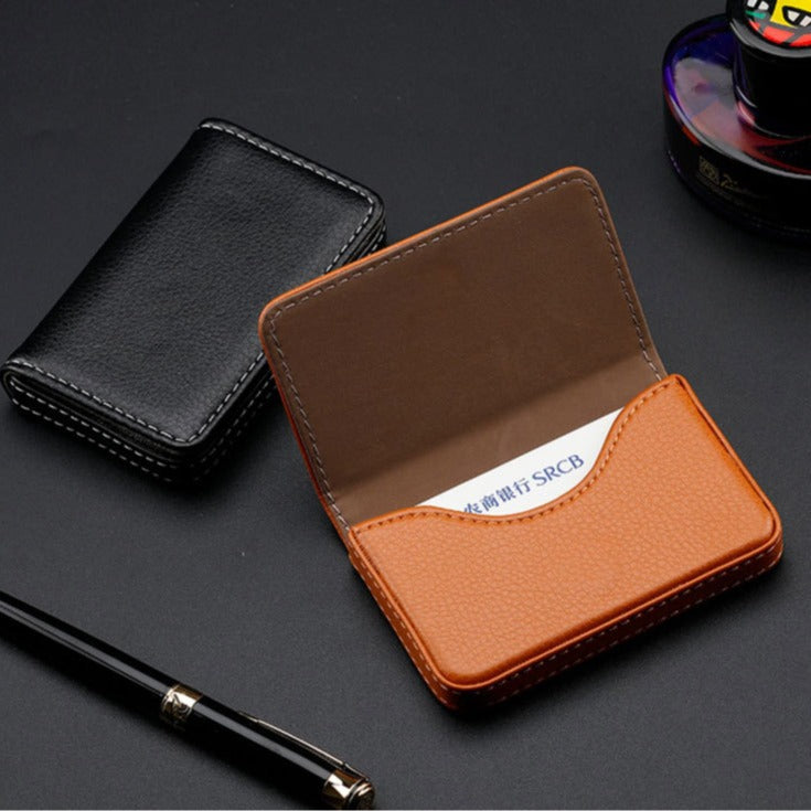 In-Stock Wholesale Pu Business Card Holder, Business Card Case, Business Card Wallet, Company Gift, Faux Leather
