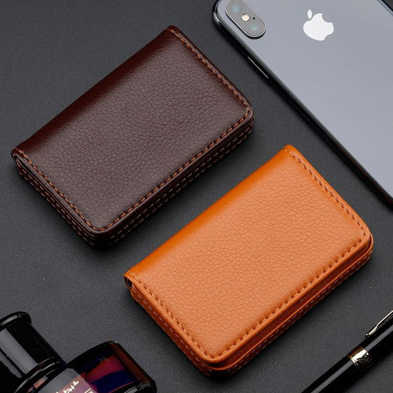 In-Stock Wholesale Pu Business Card Holder, Business Card Case, Business Card Wallet, Company Gift, Faux Leather