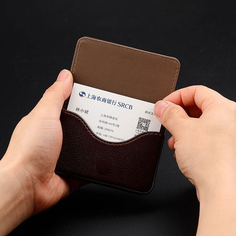 In-Stock Wholesale Pu Business Card Holder, Business Card Case, Business Card Wallet, Company Gift, Faux Leather