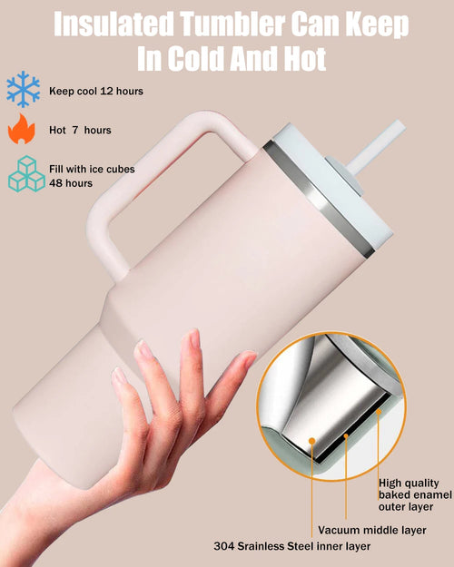 40oz Stainless Steel Thermal Mug Large Capacity Insulated Coffee Cup Office Home Water Bottle Travel Car Tumbler New Year Gifts