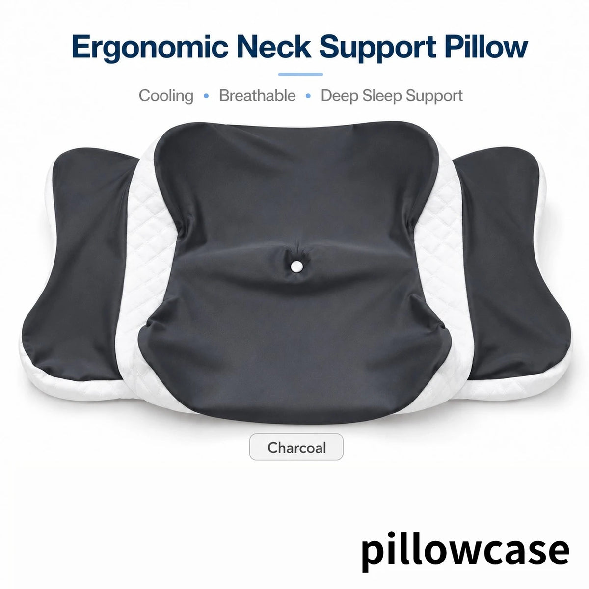 Memory Foam Neck Pillow Ergonomic Orthopedic Support for Side Back Stomach Sleepers Pain Relief Gift with Multi-Color Pillowcase