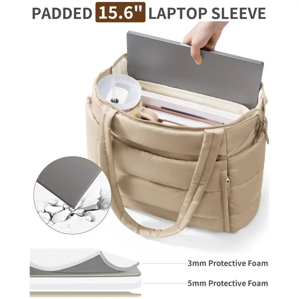 Large Capacity Tote Bag for Women Multiple Pockets Commuting Bags Lightweight Water-resistant Mom Bag Shoulder Bag