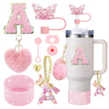 9PCS Accessory Set for Stanley Cup 30oz 40oz Butterfly Straw Cover Cap Silicone Boot Charm Initials Sticker Spill Proof Stopper