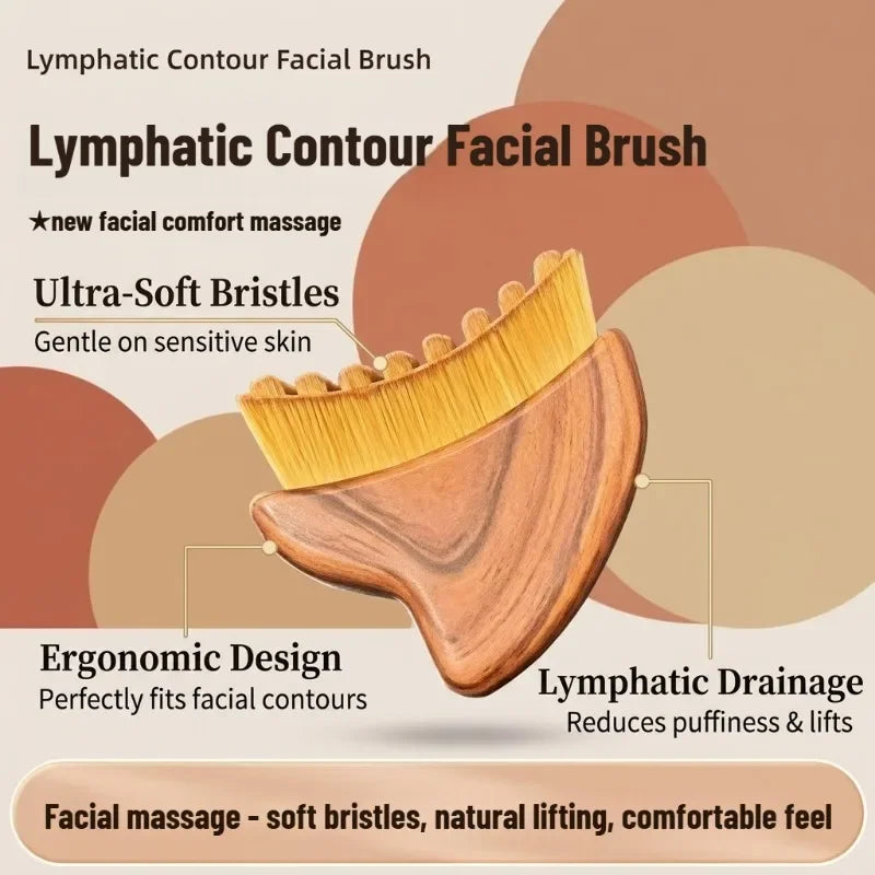 New Lymphatic Contour Face Brush, Lymphatic Drainage Massager for Face,Ergonomically Designed to Fit The Skin Precisely and Reli