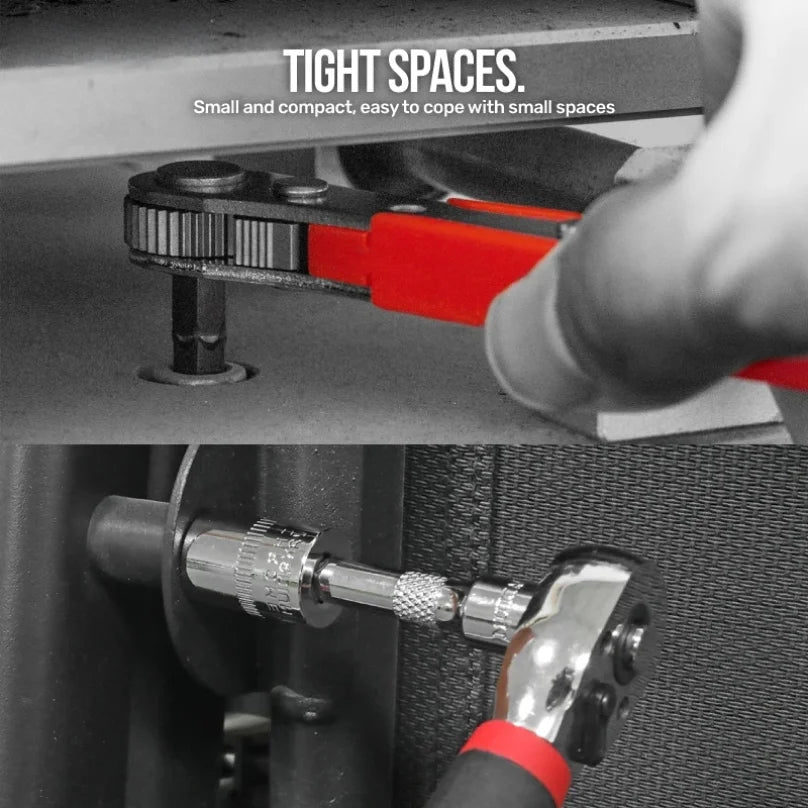 Apollo 1/4" Drive Quick-Release Ratchet & Bit Set, Cr-V Steel w/ Phillips/Slotted Screwdrivers for Auto Repair & Hand Tools