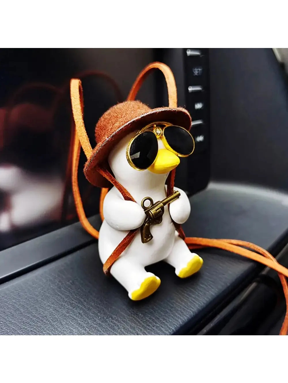 Anime Car Interior Accessories Cute Black Plaster Swing Duck Auto Rearview Mirror Pendant Car Decoration Accessories For Vehicle
