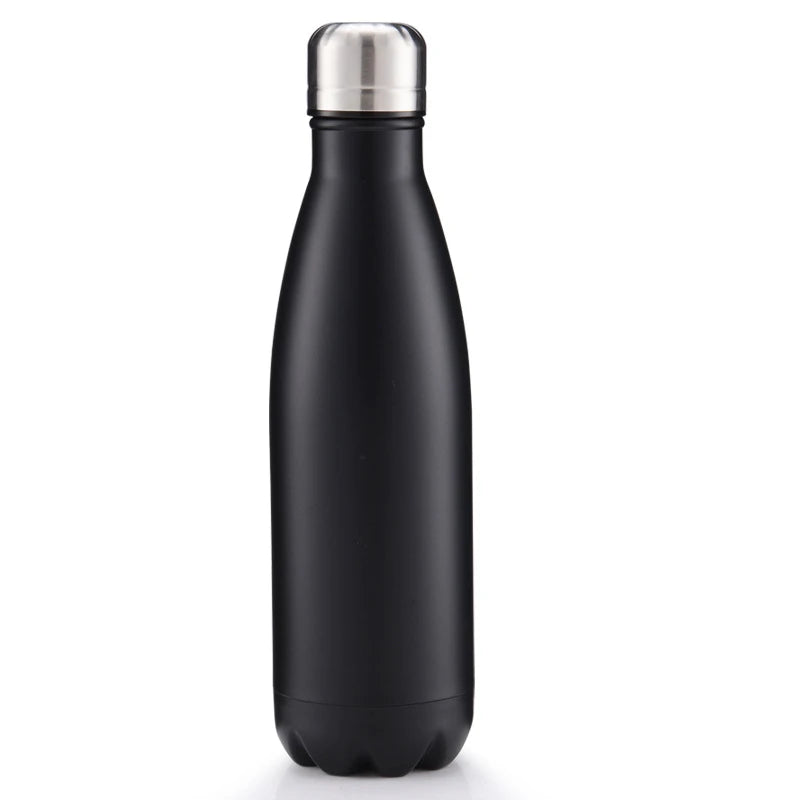 DIY Vacuum Water Bottles 500ML Safety 304 Stainless Steel Sport Coffee Cup Thermose Girls Boy Student Birth Gift Customized Logo