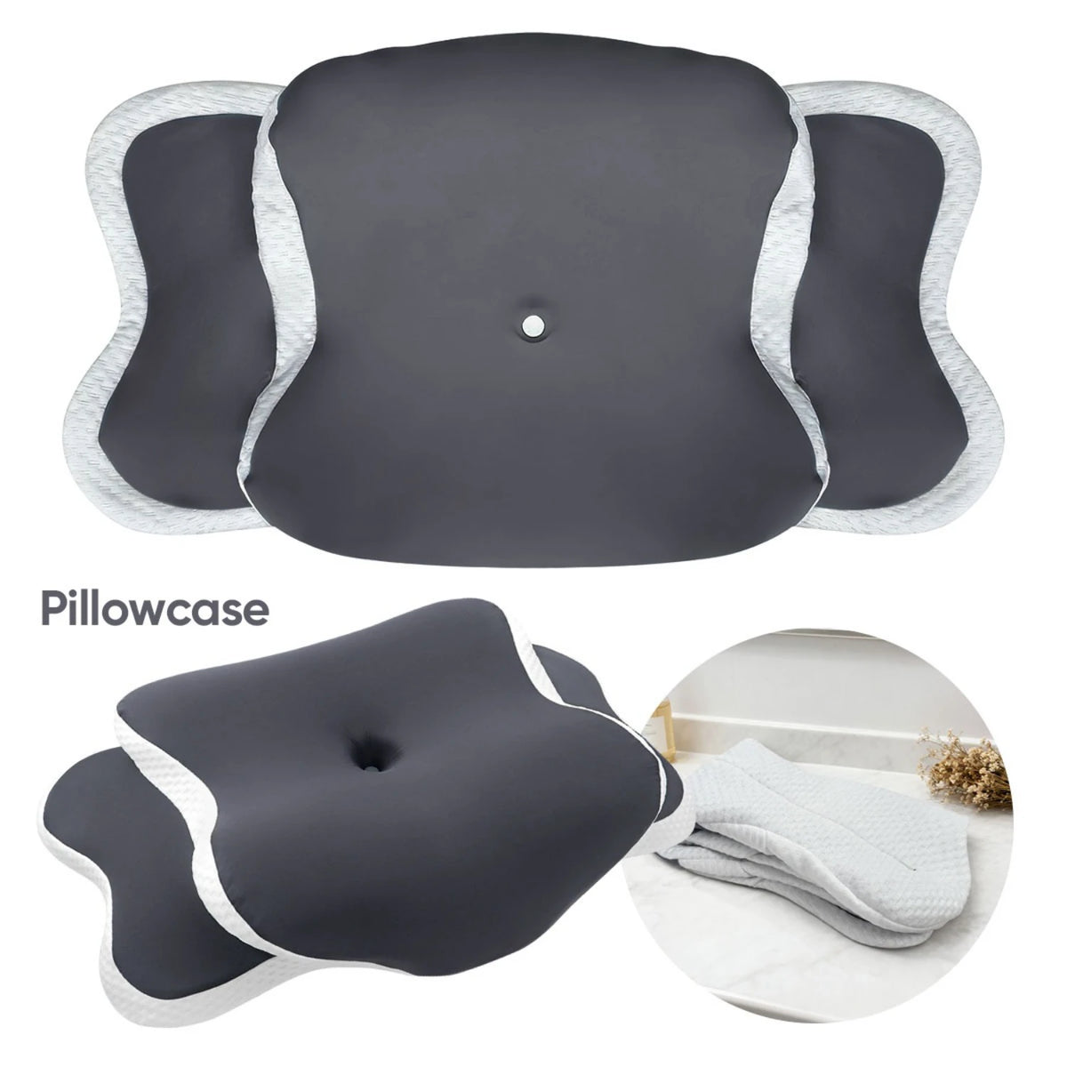 Memory Foam Pillowcase Cervical Pillowcase Pillow Protector Bedding Pillow Cases Cover Cooling Fabric Portable Home Holiday Gift