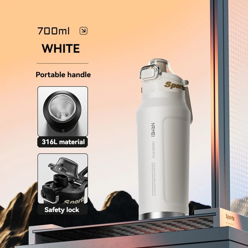 700ml Insulated Cup Stainless Steel Outdoor Sports Water Bottle Thermal Mug Office and Home Keeps Cold and Heat Vacuum Flask