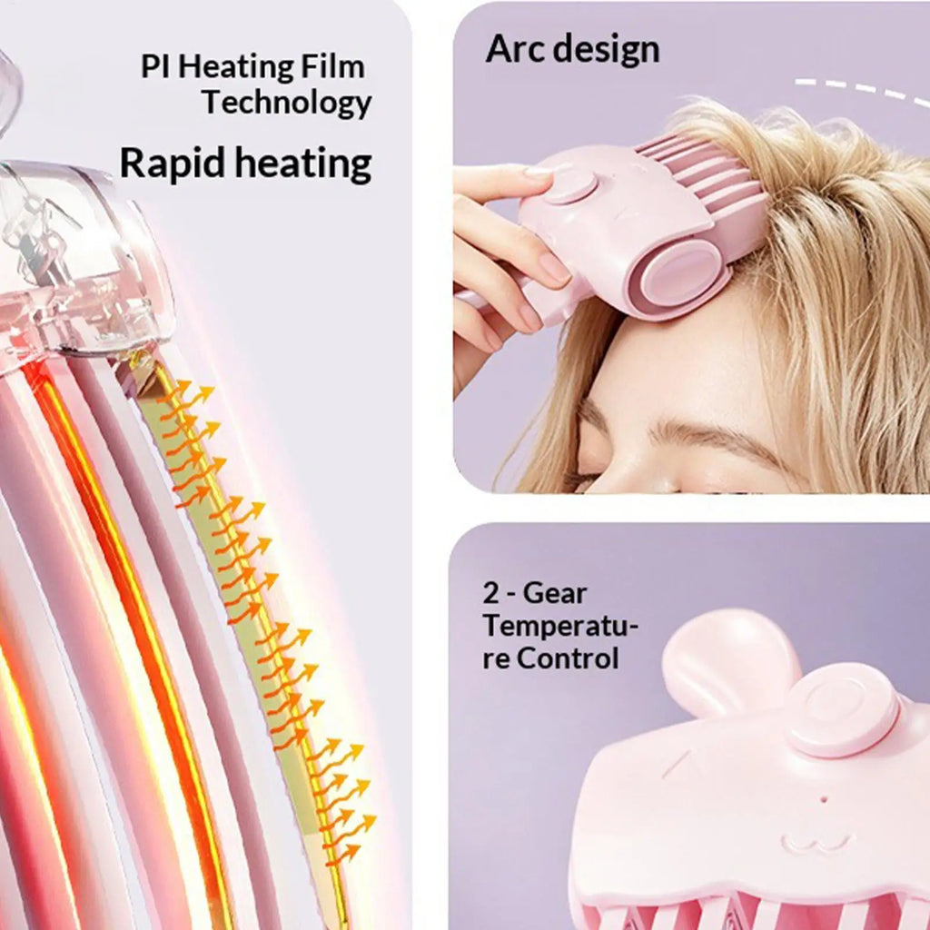 wireless heated root lifter comb Heated Hair Volume Clip Rechargeable bangs volumizing clip Safe Two-Temperature Root Lifter