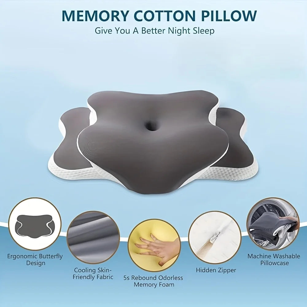 Memory Foam Pillowcase Cervical Pillowcase Pillow Protector Bedding Pillow Cases Cover Cooling Fabric Portable Home Holiday Gift