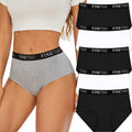 5Pcs/Set Women's Cotton High Waist Briefs Seamless Plus Size Panties Breathable Stretch Underwears Female Soft Lingerie Finetoo