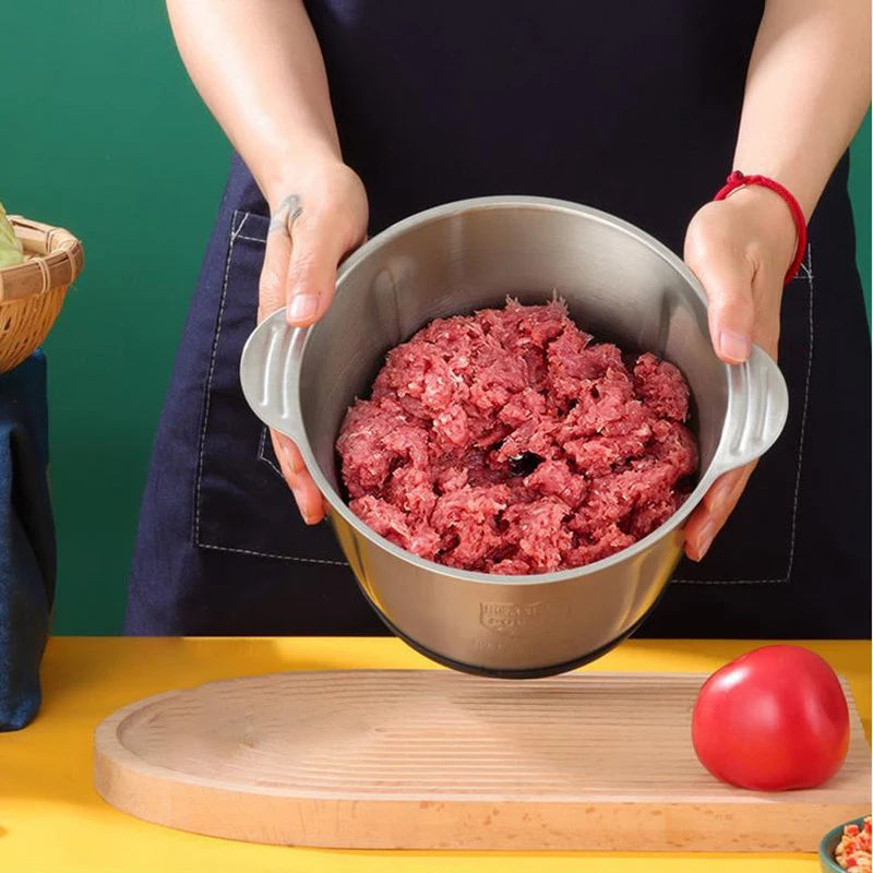 2L Electric Meat Grinder 250W Stainless Steel Food Chopper 2 Speed Mini Meat Mincer for Meat Fruit Nuts Beans Kitchen