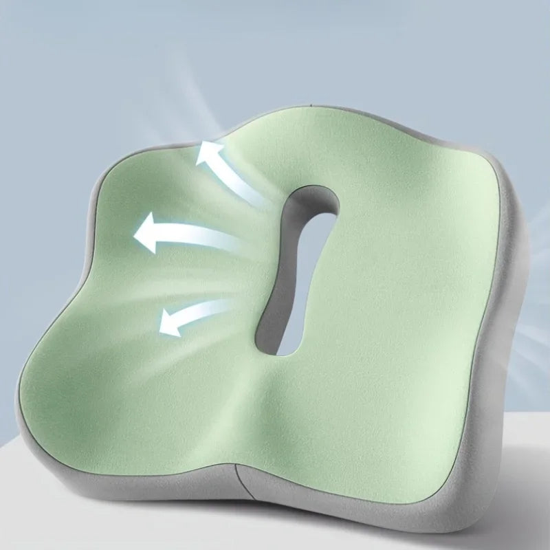 Ergonomic Memory Foam Seat Cushion 3-Zone Pressure Relief Chair Pad Breathable Posture Corrector for Office Car Wheelchair