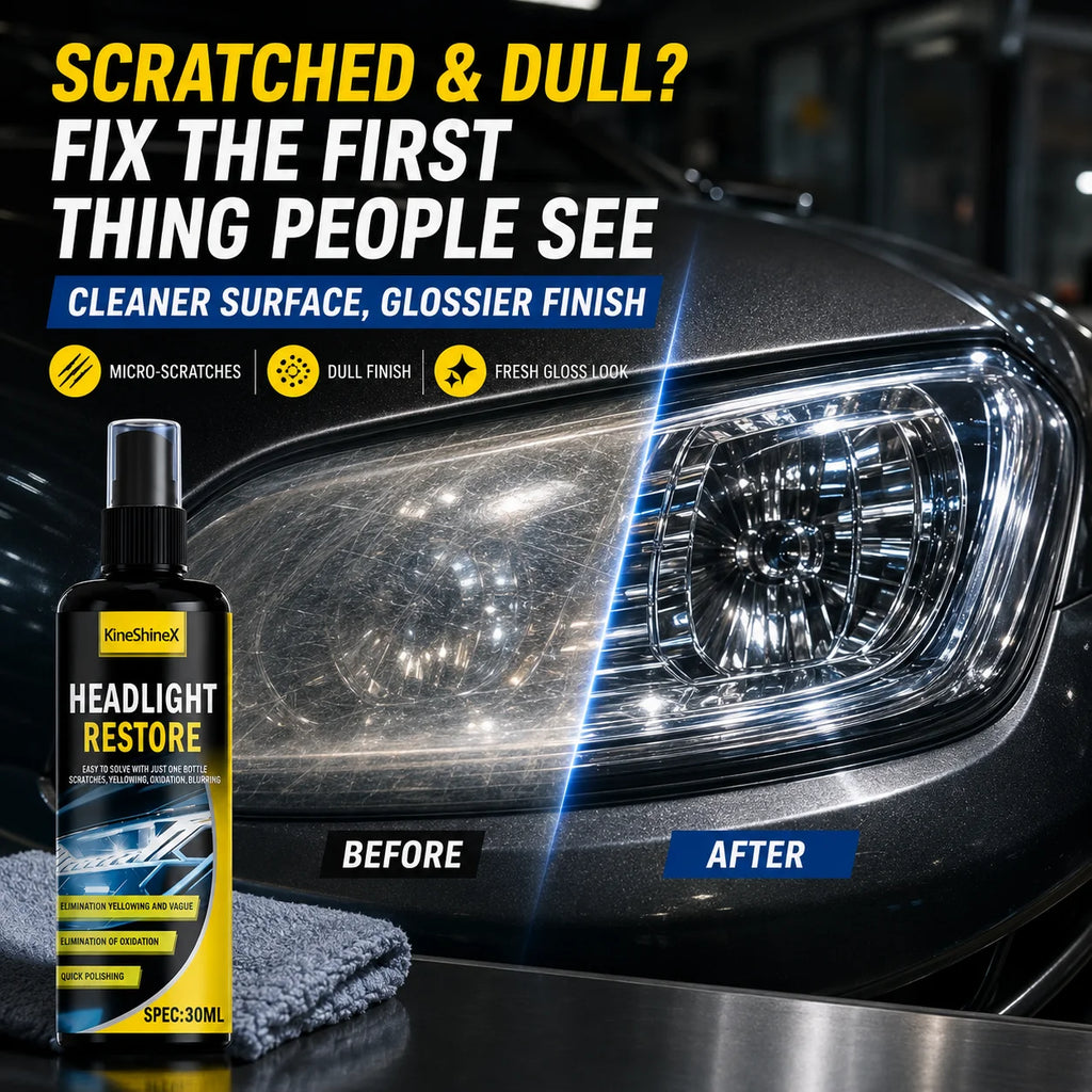 All-in-One Headlight Restoration Spray Car Headlight Cleaner Polish Lens Restorer UV Protection Renovation Kit