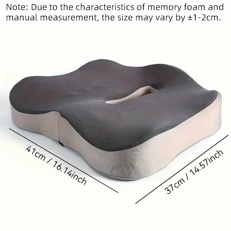 Ergonomic Memory Foam Seat Cushion 3-Zone Pressure Relief Chair Pad Breathable Posture Corrector for Office Car Wheelchair