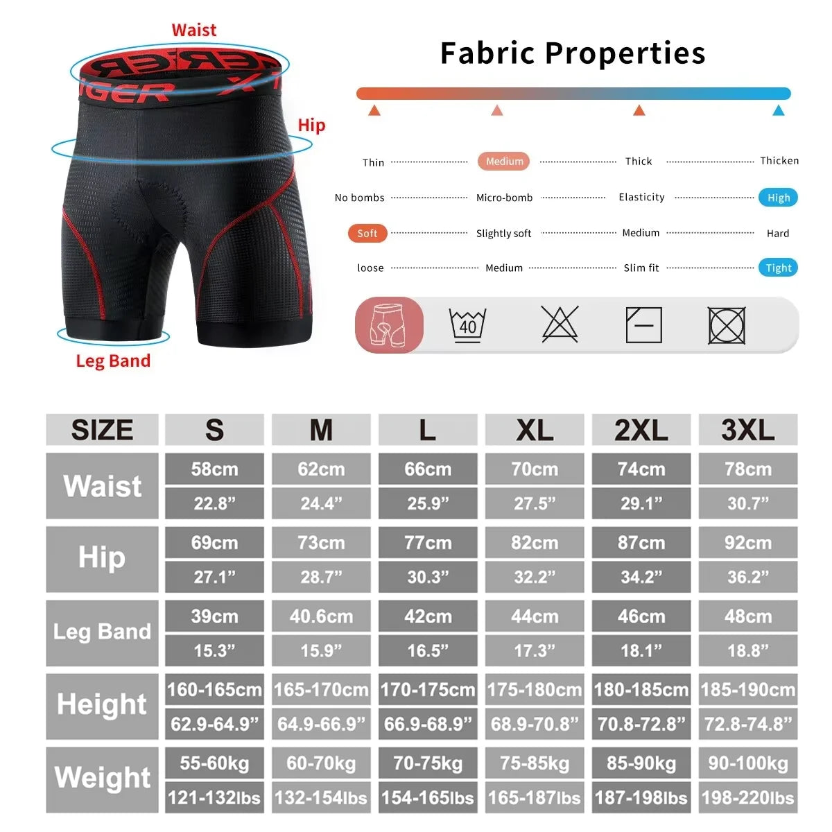 X-TIGER Cycling Shorts Breathable Mesh Cycling Underwear Gel Pad Shockproof MTB Bike Shorts Bicycle Underwear