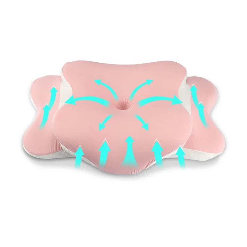 Memory Foam Neck Pillow Ergonomic Orthopedic Support for Side Back Stomach Sleepers Pain Relief Gift with Multi-Color Pillowcase