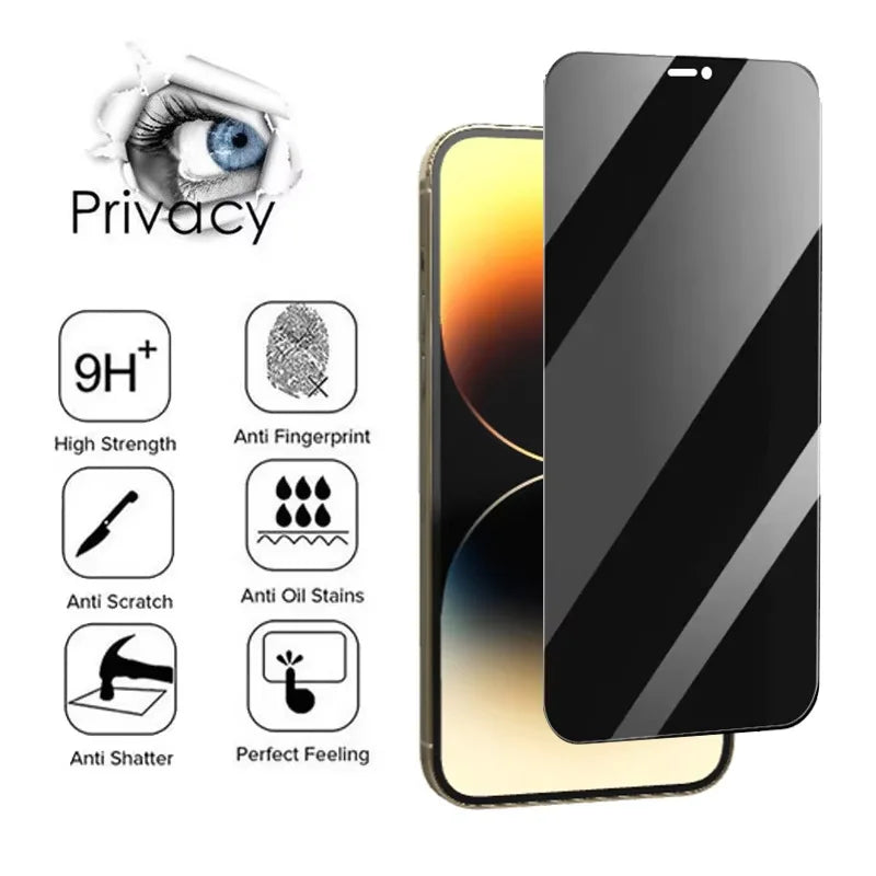 For iPhone 16 17 18 15 14 Pro Privacy Tempered Glass For iPhone 15 14 13 12 11 Pro Max iPhone16 iphone 16 pro Anti Spy Screen Protector iPhone 14Pro