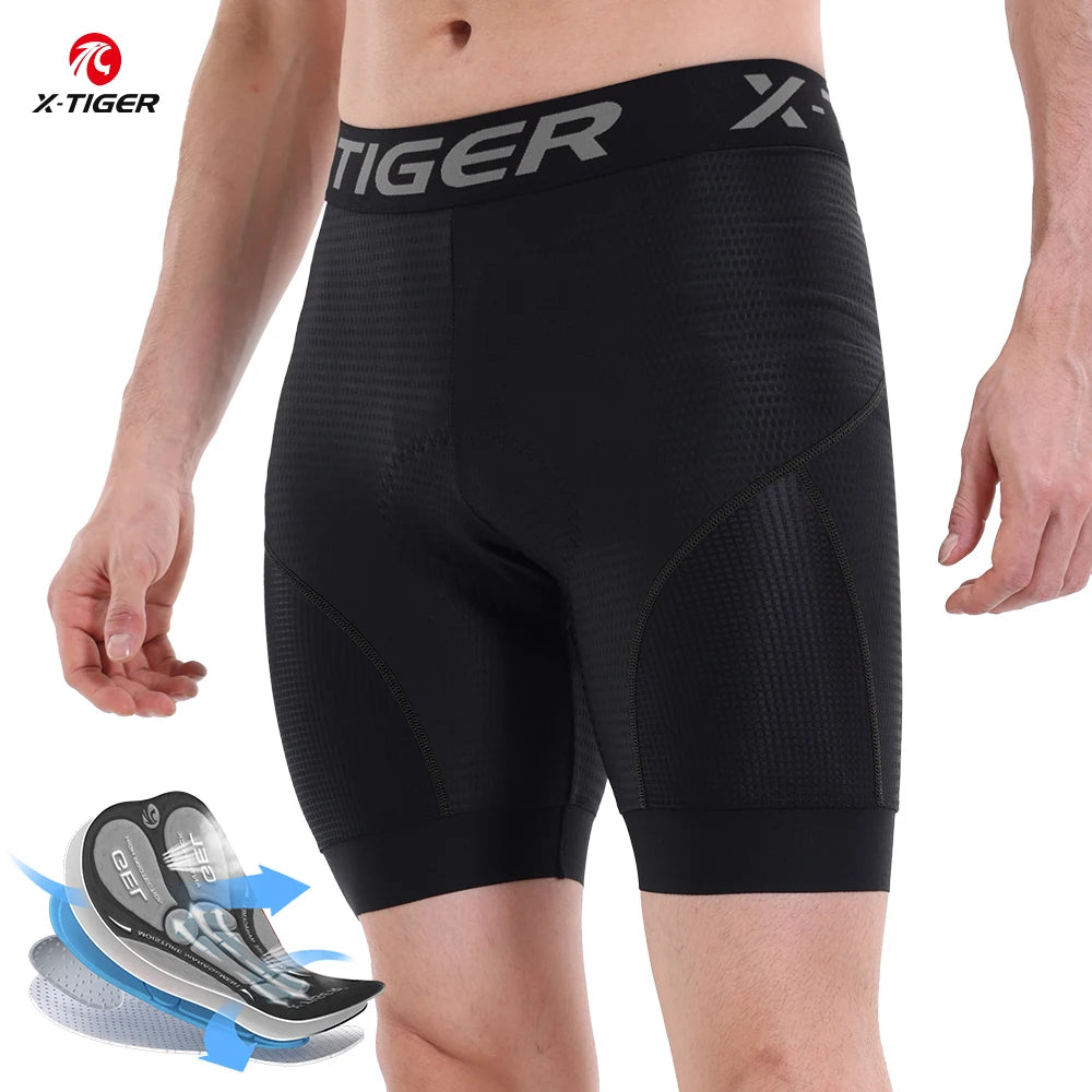X-TIGER Cycling Shorts Breathable Mesh Cycling Underwear Gel Pad Shockproof MTB Bike Shorts Bicycle Underwear