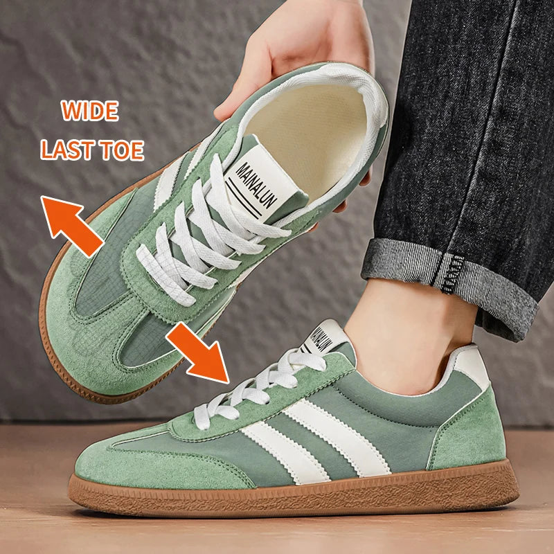 Men's Wide Width Sneakers - Large Size PU Upper & PVC Sole Low-Top Shoes Suitable for Indoor/Outdoor, Work, Travel,, Ca