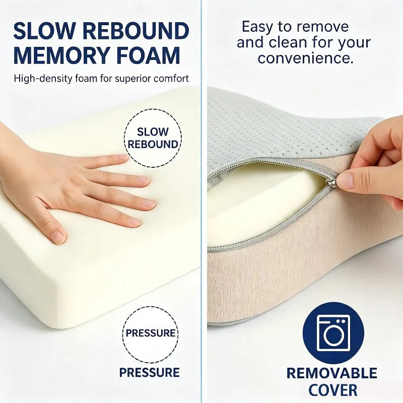 1 Pcs Memory Foam Seat Cushion Orthopedic Coccyx Tailbone Sciatica Relief Pillow Office Chair Cushion Car Seat Pad Breathable ﻿