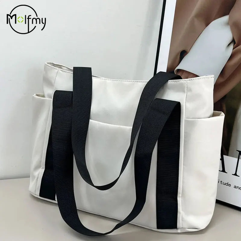 Women's Bag Designer Luxury Bag Nylon Commuting Shoulder Handbag Solid Color Tote Bag Mommy Large Capacity Vacation Handbag 2026