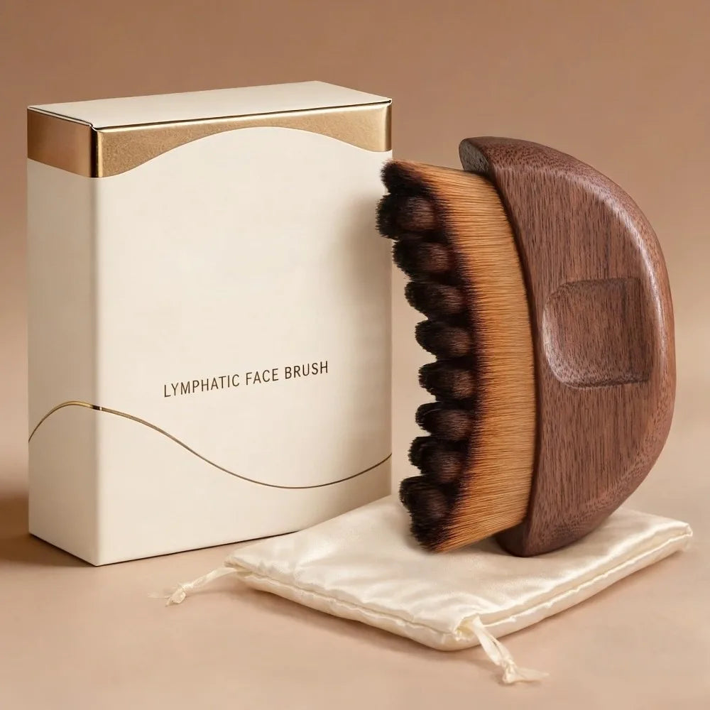 Portable Lymphatic Contour Face Brush Chin Reduce Puffiness Multi-function Lymphatic Drainage Face Brushs with Grooved