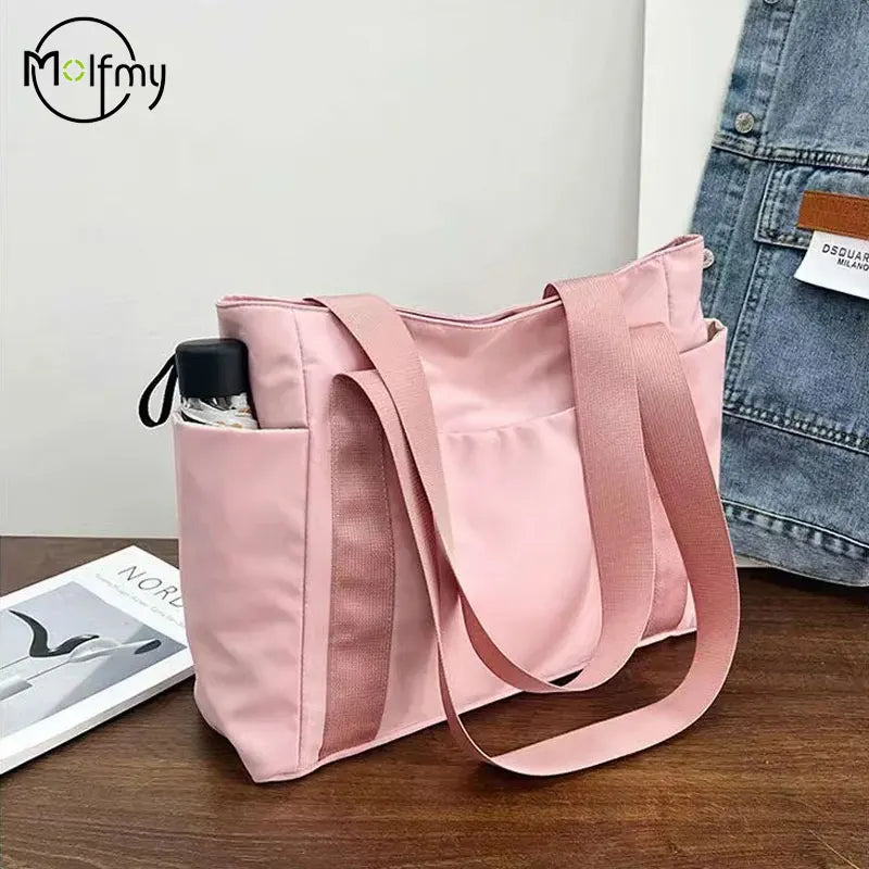 Women's Bag Designer Luxury Bag Nylon Commuting Shoulder Handbag Solid Color Tote Bag Mommy Large Capacity Vacation Handbag 2026