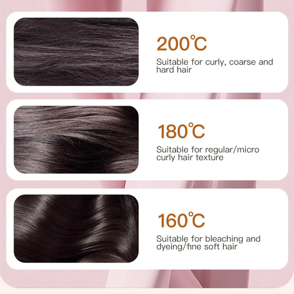 2026 New Mini Straightener Rechargeable Portable Hair Straightener Brush Anti-Scald Shell Cordless USB Charging Straighteners