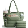 Large Capacity Tote Bag for Women Multiple Pockets Commuting Bags Lightweight Water-resistant Mom Bag Shoulder Bag