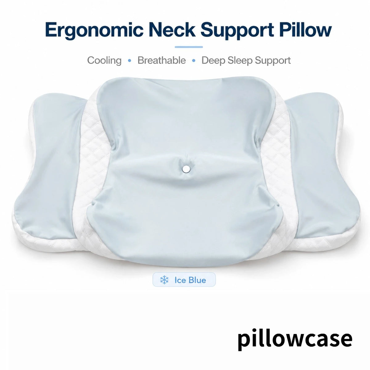 Memory Foam Neck Pillow Ergonomic Orthopedic Support for Side Back Stomach Sleepers Pain Relief Gift with Multi-Color Pillowcase