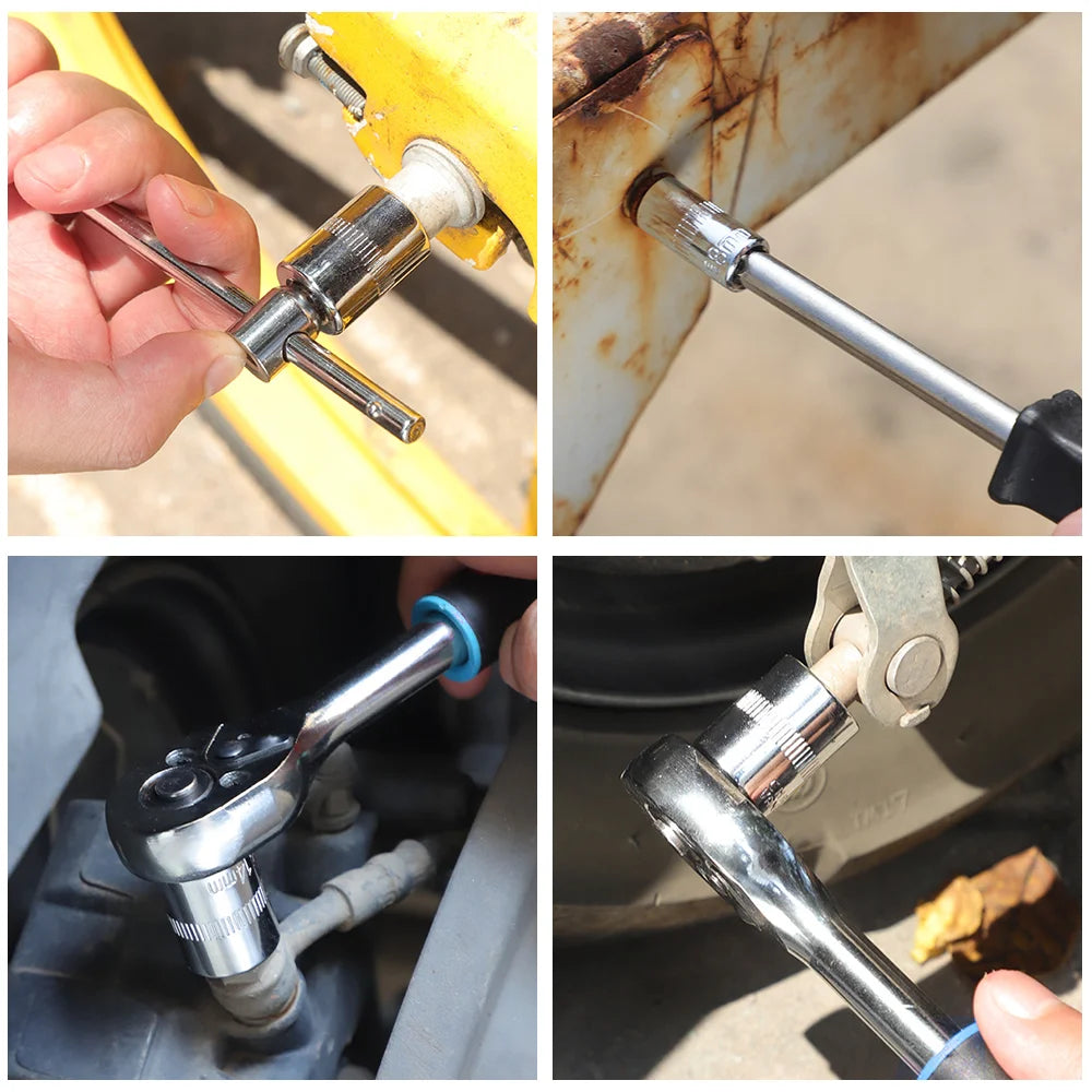 Ratchet Socket Wrench Set Car Repair Tool Ratchet Torque Wrench Combo Kit 1/4 1/2 Ratchet Spanner Screwdriver Bits Hand Tool