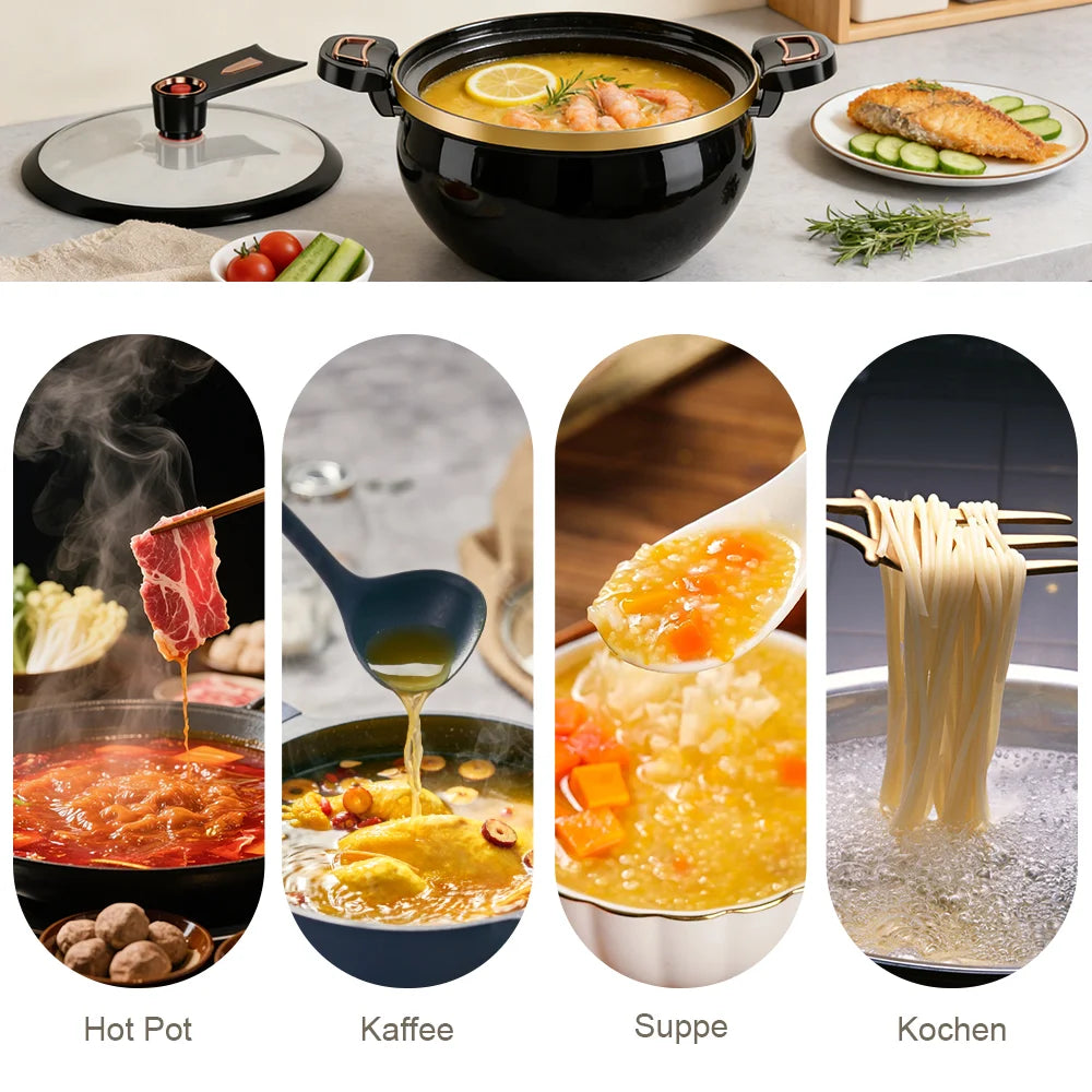 7L Soup Pot With Spoon Multi-Functional Non-Stick Pot Suitable for Induction Cooker And Gas Stove Micro Pressure Cooker
