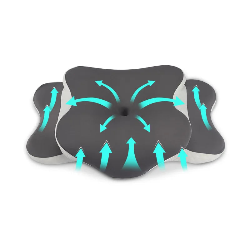 Memory Foam Neck Pillow Ergonomic Orthopedic Support for Side Back Stomach Sleepers Pain Relief Gift with Multi-Color Pillowcase