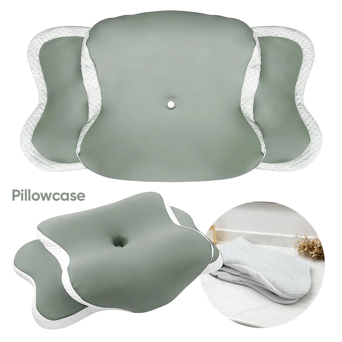Memory Foam Pillowcase Cervical Pillowcase Pillow Protector Bedding Pillow Cases Cover Cooling Fabric Portable Home Holiday Gift
