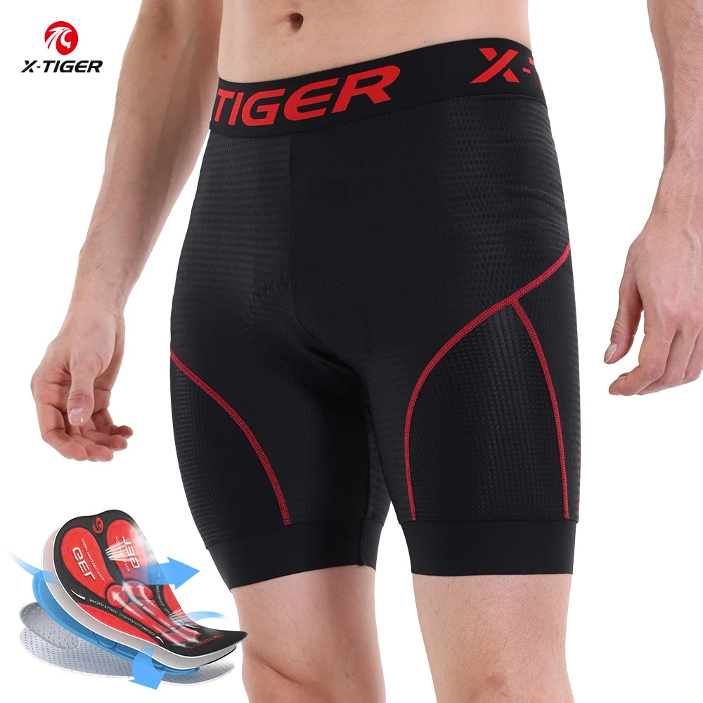 X-TIGER Cycling Shorts Breathable Mesh Cycling Underwear Gel Pad Shockproof MTB Bike Shorts Bicycle Underwear