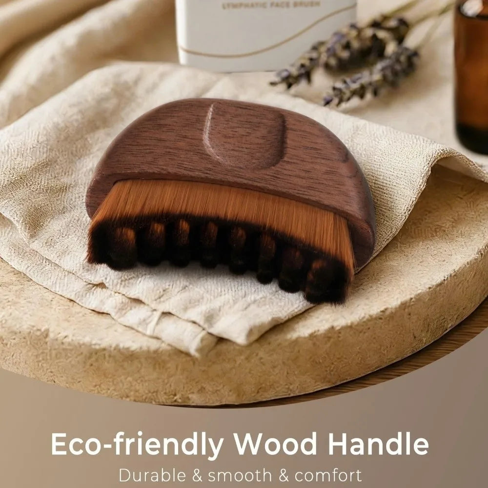 Portable Lymphatic Contour Face Brush Chin Reduce Puffiness Multi-function Lymphatic Drainage Face Brushs with Grooved