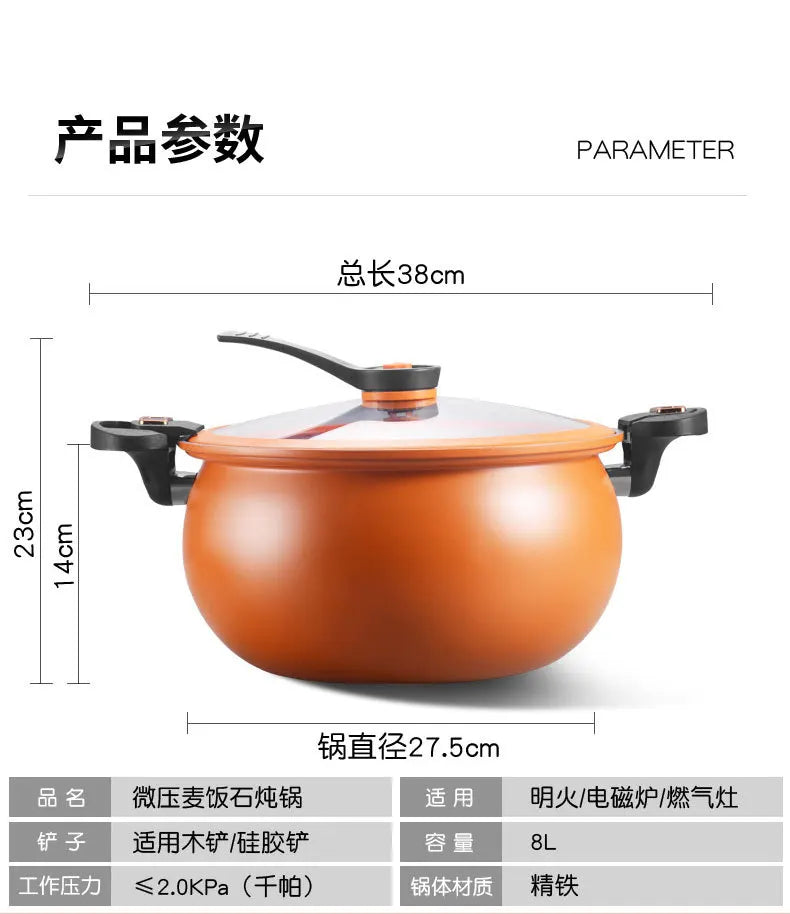Large-Capacity Micro-Pressure Sandpot Household Slow-Cooking Stew Pot Soup Pot Stainless Steel Pumpkin Pot Induction Cooker & Ga