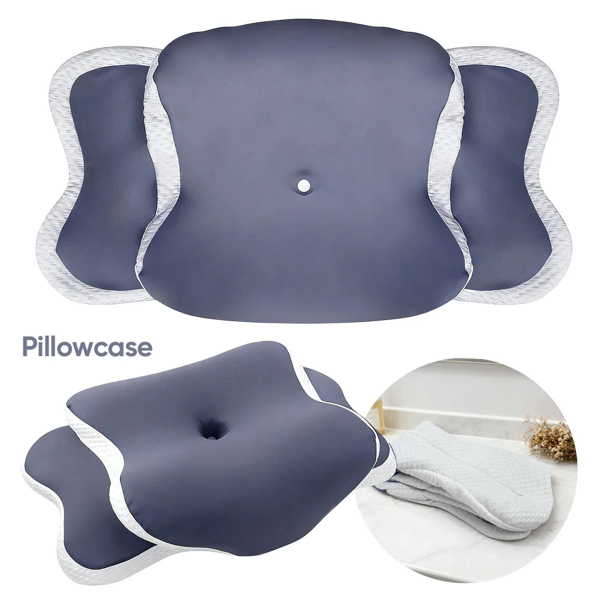 Memory Foam Pillowcase Cervical Pillowcase Pillow Protector Bedding Pillow Cases Cover Cooling Fabric Portable Home Holiday Gift