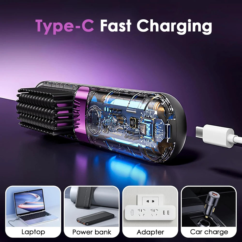 USB Charging Portable Hair Straightener Brush, Cordless Straightening Comb with LED Display & Ceramic Coating, Ionic Technology