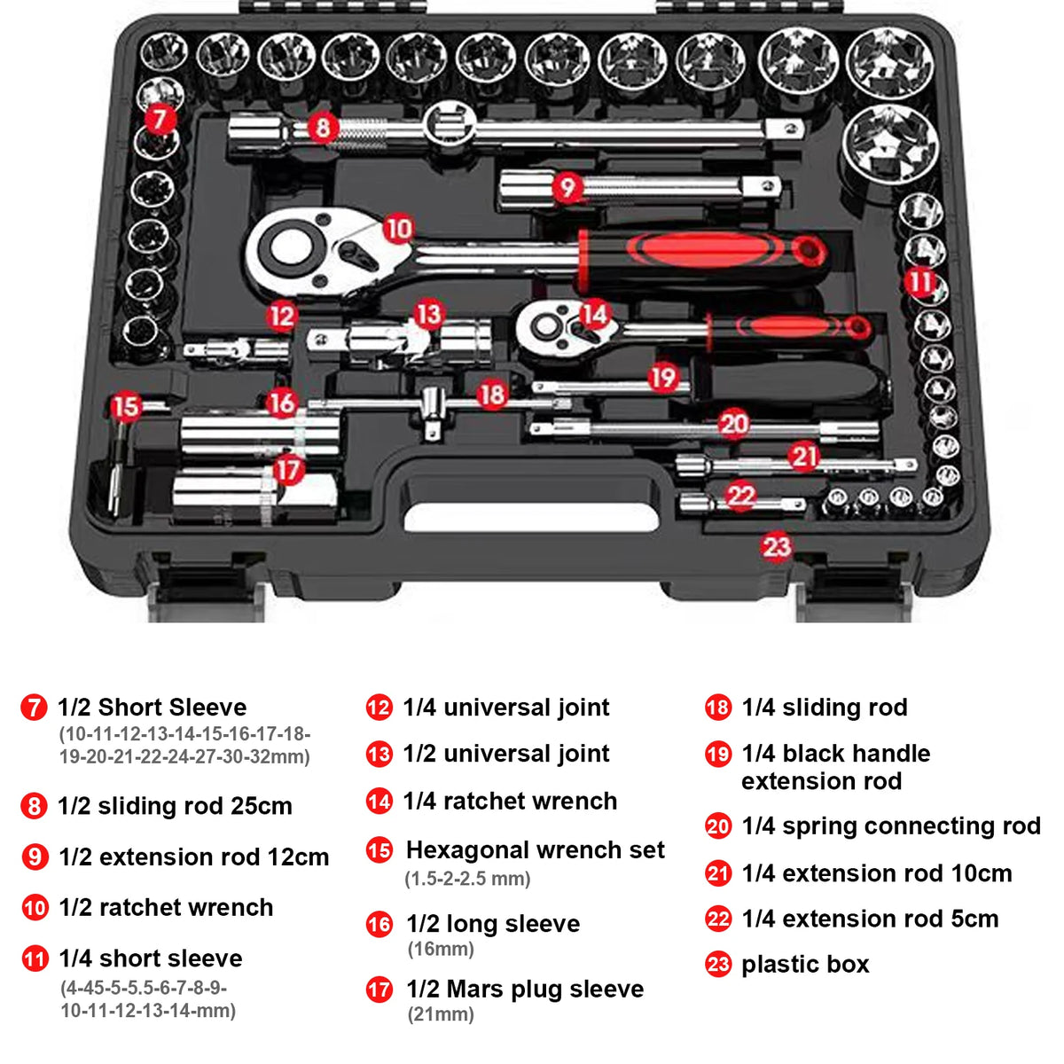 Ratchet Socket Wrench Set Car Repair Tool Ratchet Torque Wrench Combo Kit 1/4 1/2 Ratchet Spanner Screwdriver Bits Hand Tool