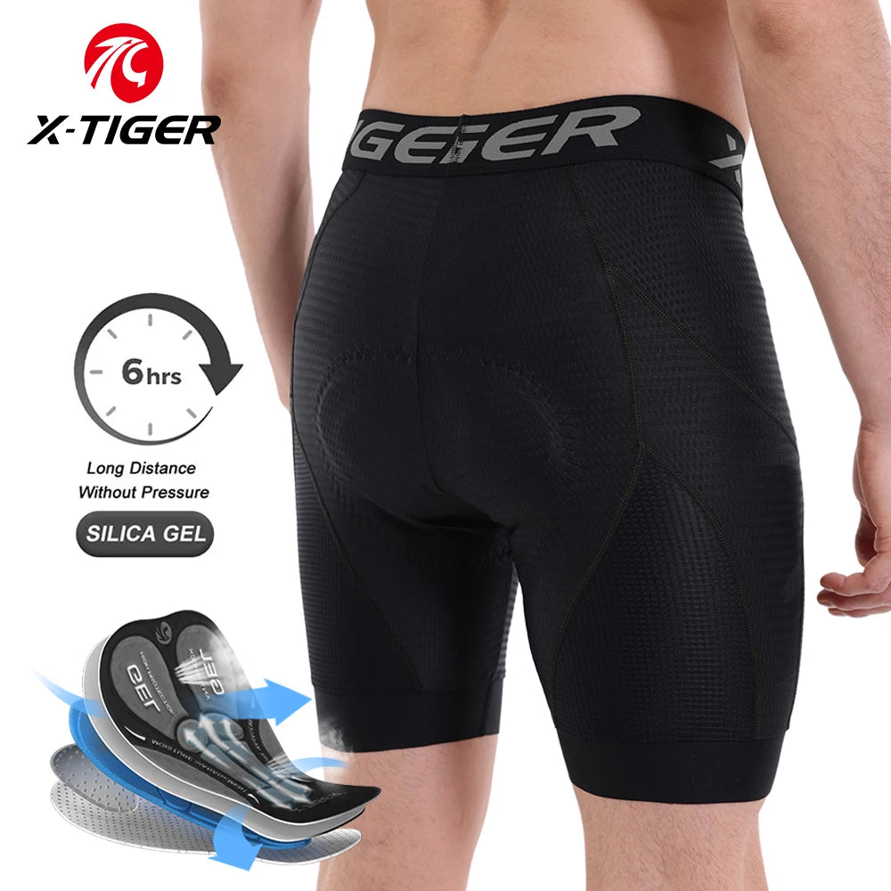 X-TIGER Cycling Shorts Breathable Mesh Cycling Underwear Gel Pad Shockproof MTB Bike Shorts Bicycle Underwear