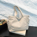 Women Corduroy All-Match Tote Bag Large Capacity Soft Underarm Bag Leisure Shoulder Bag Travel Shopping Work Handbag