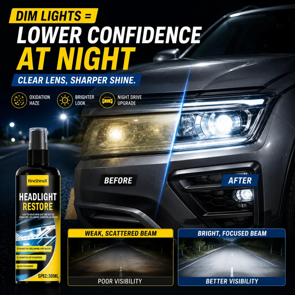 All-in-One Headlight Restoration Spray Car Headlight Cleaner Polish Lens Restorer UV Protection Renovation Kit