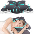 Ergonomic Memory Foam Butterfly Neck Pillow C-Shaped Adjustable Dual Height Transparent Cover Support for Side/Supine/Pillow Sle