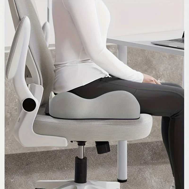 Ergonomic Memory Foam Seat Cushion 3-Zone Pressure Relief Chair Pad Breathable Posture Corrector for Office Car Wheelchair