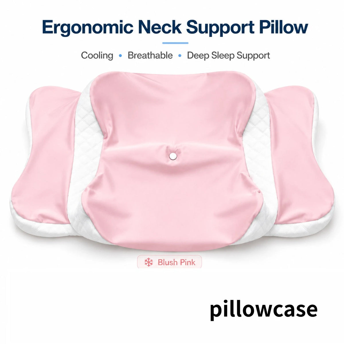 Memory Foam Neck Pillow Ergonomic Orthopedic Support for Side Back Stomach Sleepers Pain Relief Gift with Multi-Color Pillowcase