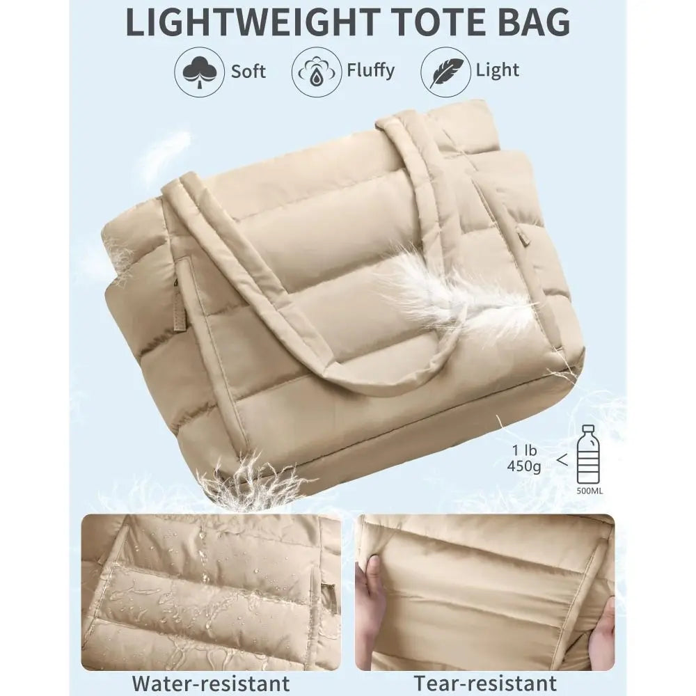 Large Capacity Tote Bag for Women Multiple Pockets Commuting Bags Lightweight Water-resistant Mom Bag Shoulder Bag